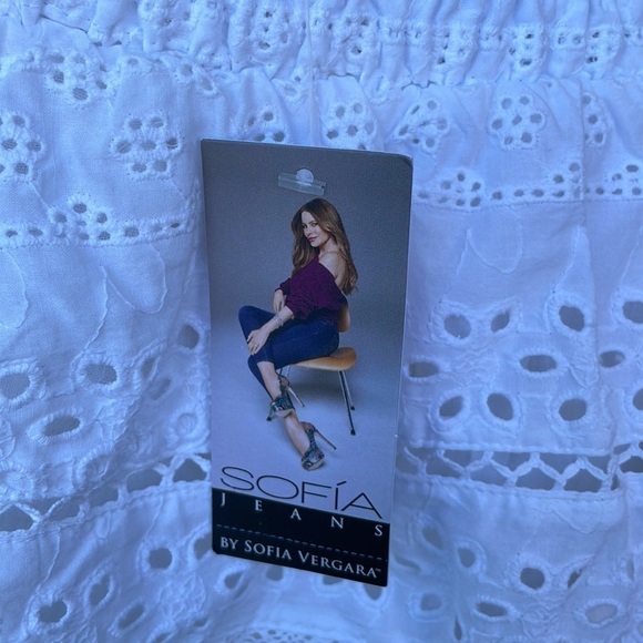 Sofia White Eyelet‎ Ruffles Smocked Cottage Core Top - Picture 5 of 7